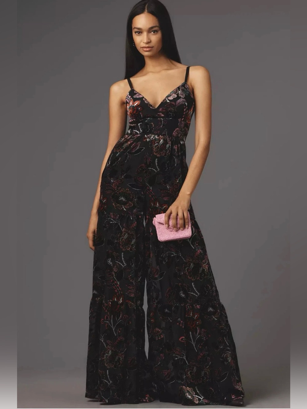 Sz. 2 Anthropologie Hutch Tiered Floral Jumpsuit whimsygoth•romantic
